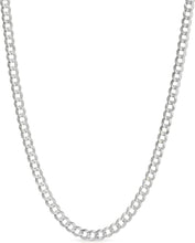 Load image into Gallery viewer, 14k White Gold 3.5mm Solid Curb Cuban Chain Necklace
