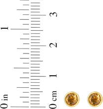 Load image into Gallery viewer, 14k Yellow Gold 5mm Round Birthstone Stud Earrings (Garnet, Amethyst, Aquamarine, White Topaz, Emerald, Moonstone, Ruby, Peridot, Blue Sapphire, Pink Sapphire, Citrine, Sky Blue Topaz)