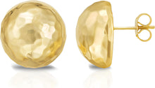 Load image into Gallery viewer, 14k Yellow Gold 13.2mm Flat Back Faceted Ball Stud Earrings