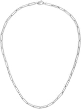Load image into Gallery viewer, 14k White Gold 4.2mm or 6mm Hollow Paperclip Link Chain Necklace - 18 Inch
