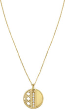 Load image into Gallery viewer, Italian .06cttw Diamond 14k Yellow Gold Coin Charm Pendant Necklace, 18 Inch