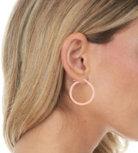 Load image into Gallery viewer, 14k Rose Gold 2mm x 15mm High Polish Round Tube Hoop Earrings