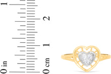 Load image into Gallery viewer, 10k Yellow Gold 10mm CZ Heart Two-Tone Ring, Sizes 4 - 10