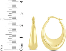 Load image into Gallery viewer, 14k Yellow Gold 28.5mm Polished Puff Hoop Earrings