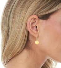 Load image into Gallery viewer, 14k Yellow Gold 120mm Dangle Circle Huggie Earrings