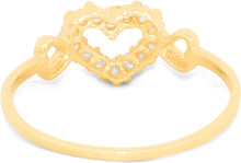 Load image into Gallery viewer, 10k Yellow Gold 6mm CZ Open Heart Ring, Sizes 4 - 9