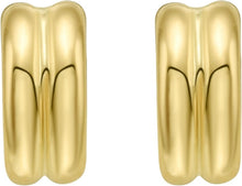 Load image into Gallery viewer, 14k Yellow Gold 10mm Double Row C-Hoop Earrings