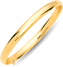Load image into Gallery viewer, 10k Yellow Gold 6mm High Polish Shiny Bangle Bracelet 7 Inch