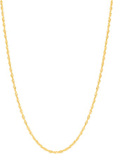 Load image into Gallery viewer, 10k Yellow Gold 2.1mm Solid Spiral Rope Multi Diamond Cut Chain Necklace