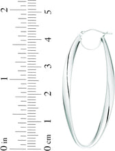 Load image into Gallery viewer, Italian 14k Yellow Gold or White Gold 43mm Twisted Oval Hinged Hoop Earrings