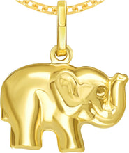 Load image into Gallery viewer, Italian 14k Yellow Gold 11mm Elephant Charm Pendant with Optional Necklace, 16-17-18 Inch