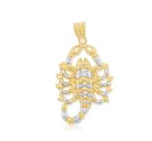 Load image into Gallery viewer, 10k Yellow Gold Scorpion Two-Tone Religious Pendant