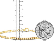 Load image into Gallery viewer, Italian 14k Yellow Gold 2.4mm Cube Brick Bangle Bracelet, 6.75 Inch
