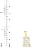 Load image into Gallery viewer, 10k Yellow Gold and White Gold 15mm 3D Alphabet Initial A Pendant