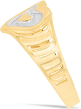 Load image into Gallery viewer, 10k Yellow Gold 9mm Heart Openwork Shank Two-Tone Ring, Sizes 4 - 11