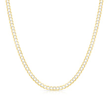 Load image into Gallery viewer, 10k Yellow Gold and White Gold 4.5mm Lite Two-Tone Curb Cuban Chain Necklace