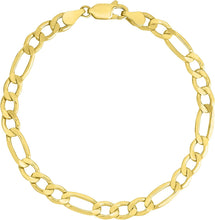 Load image into Gallery viewer, 10k Yellow Gold 9.5mm Lite Figaro Chain Link Bracelet or Anklet