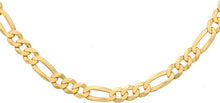 Load image into Gallery viewer, Italian 14k Gold Over 925 Silver 7.3mm Figaro Link Chain Bracelet, 8 Inch