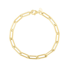 Load image into Gallery viewer, 14k Yellow Gold 4.5mm Elongated Paperclip Link Bracelet, 7.5 Inch