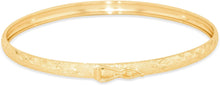 Load image into Gallery viewer, 14k Yellow Gold or White Gold 6mm Diamond Cut Satin Finish Textured Bangle Bracelet 7 Inch