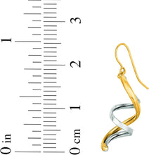Load image into Gallery viewer, 14k Two-Tone Gold 25mm Swirl Drop Earrings