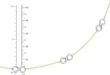 Load image into Gallery viewer, 14k Two-Tone Gold 6mm Infinity Station Charm Link Bracelet, 7.5 Inch