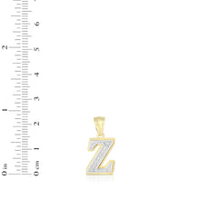 Load image into Gallery viewer, 10k Yellow Gold and White Gold 15mm 3D Alphabet Initial A Pendant