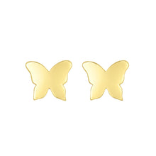 Load image into Gallery viewer, 14k Yellow Gold 6mm High Polished Butterfly Stud Earrings