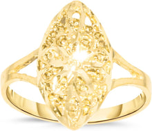 Load image into Gallery viewer, 10k Yellow Gold 16.9mm Small Openwork Filigree Ring