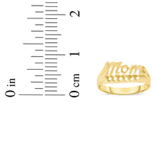 Load image into Gallery viewer, 10k Yellow Gold 8mm Cursive Mom Filigree Ring