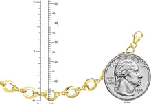 Load image into Gallery viewer, 14k Yellow Gold 6mm Alternating Polished Oval & Faceted Infinity Link Bracelet, 7.5 Inch