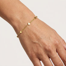 Load image into Gallery viewer, 14k Yellow Gold 4mm Heart Link Bracelet, Adjustable 6" - 8.5 Inch