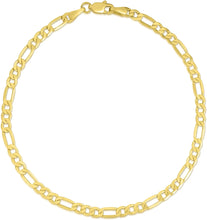 Load image into Gallery viewer, 10k Yellow Gold 2.5mm Lite Figaro Chain Link Bracelet or Anklet
