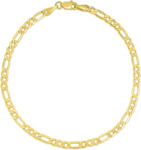 Load image into Gallery viewer, 10k Yellow Gold 3.5mm Lite Figaro Chain Link Bracelet or Anklet