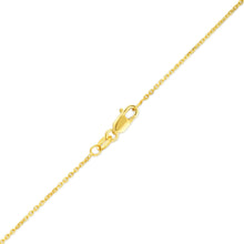Load image into Gallery viewer, 14k Yellow Gold or White Gold or Rose Gold 0.9mm Solid Diamond Cut Cable Chain Necklace