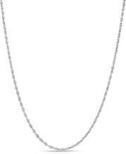 Load image into Gallery viewer, 14k White Gold 2.5mm Solid Rope Chain Diamond Cut Necklace
