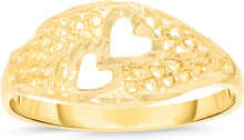 Load image into Gallery viewer, 10k Yellow Gold 7.7mm Openwork Double Heart Filigree Ring