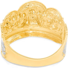 Load image into Gallery viewer, 10k Yellow Gold 17.4mm Last Supper Arch Two-Tone Ring, Sizes 6-15