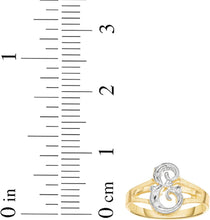 Load image into Gallery viewer, 10k Two-Tone Yellow Gold and White Gold 8.5mm Personalized A-Z Initial Cursive Letter Ring, Sizes 3 - 10
