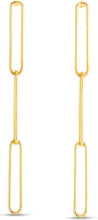 Load image into Gallery viewer, 14k Yellow Gold 39mm Triple Paperclip Drop Earrings