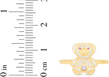 Load image into Gallery viewer, 10k Yellow Gold 13mm Teddy Bear CZ Ring, Sizes 4 - 11