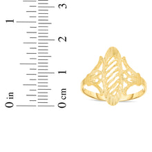 Load image into Gallery viewer, 10k Yellow Gold 18mm Straight Oval Openwork Filigree Ring