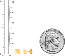 Load image into Gallery viewer, 14k Yellow Gold 4.9mm Polished Square Stud Earrings