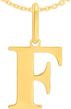 Load image into Gallery viewer, 14k Yellow Gold 0.9" Alphabet Letter A - Z Initial Charm Pendant with optional Extendable Adjustable Chain Necklace