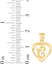 Load image into Gallery viewer, 10k Yellow Gold 0.5" Personalized Alphabet Letter A - Z Initial Heart Pendant with optional Extendable Cable Chain Necklace