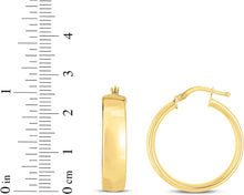 Load image into Gallery viewer, 14k Yellow Gold Small High Polish Domed Wedding Band Hoop Earrings - view 5