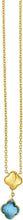 Load image into Gallery viewer, 14k Yellow Gold Natural Gemstone Clover Charm Adjustable Chain Necklace, 16 Inch-18" (Swiss Blue Topaz, Garnet, Amethyst, Citrine or Peridot)