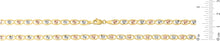 Load image into Gallery viewer, 10k Tri-Color Gold 4mm Valentino Heart Link Chain Bracelet or Anklet
