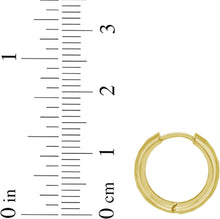 Load image into Gallery viewer, 14k Yellow Gold 13mm Thick Checkerboard Patterned Huggie Hoop Earrings