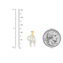 Load image into Gallery viewer, 10k Yellow Gold and White Gold Two-Tone 21.5mm Cursive Personalized Alphabet A-Z Initial Pendant with Optional 1.1mm Solid Cable Chain, 18 Inch